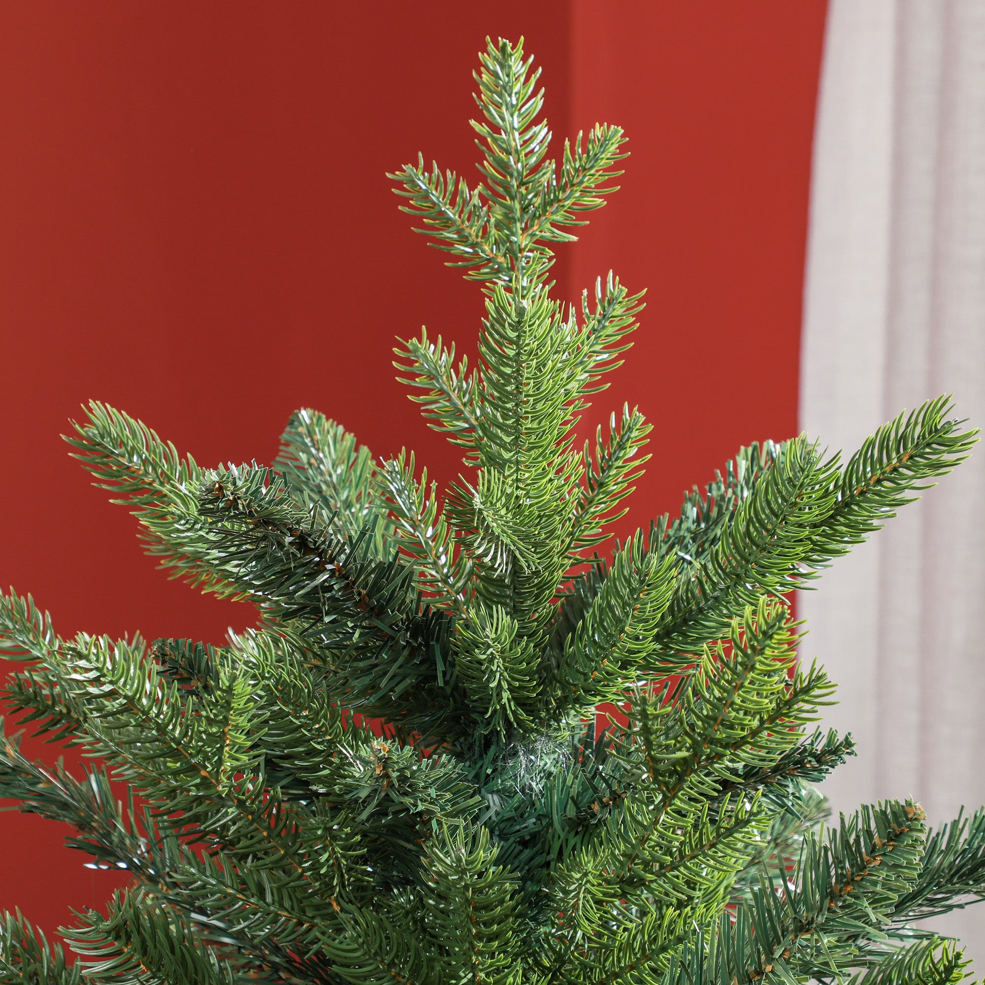 HOMCOM 6ft Artificial Christmas Tree with 1821 Tips, Metal Base, Realistic Hinged Xmas Tree for Home Office, Green-6