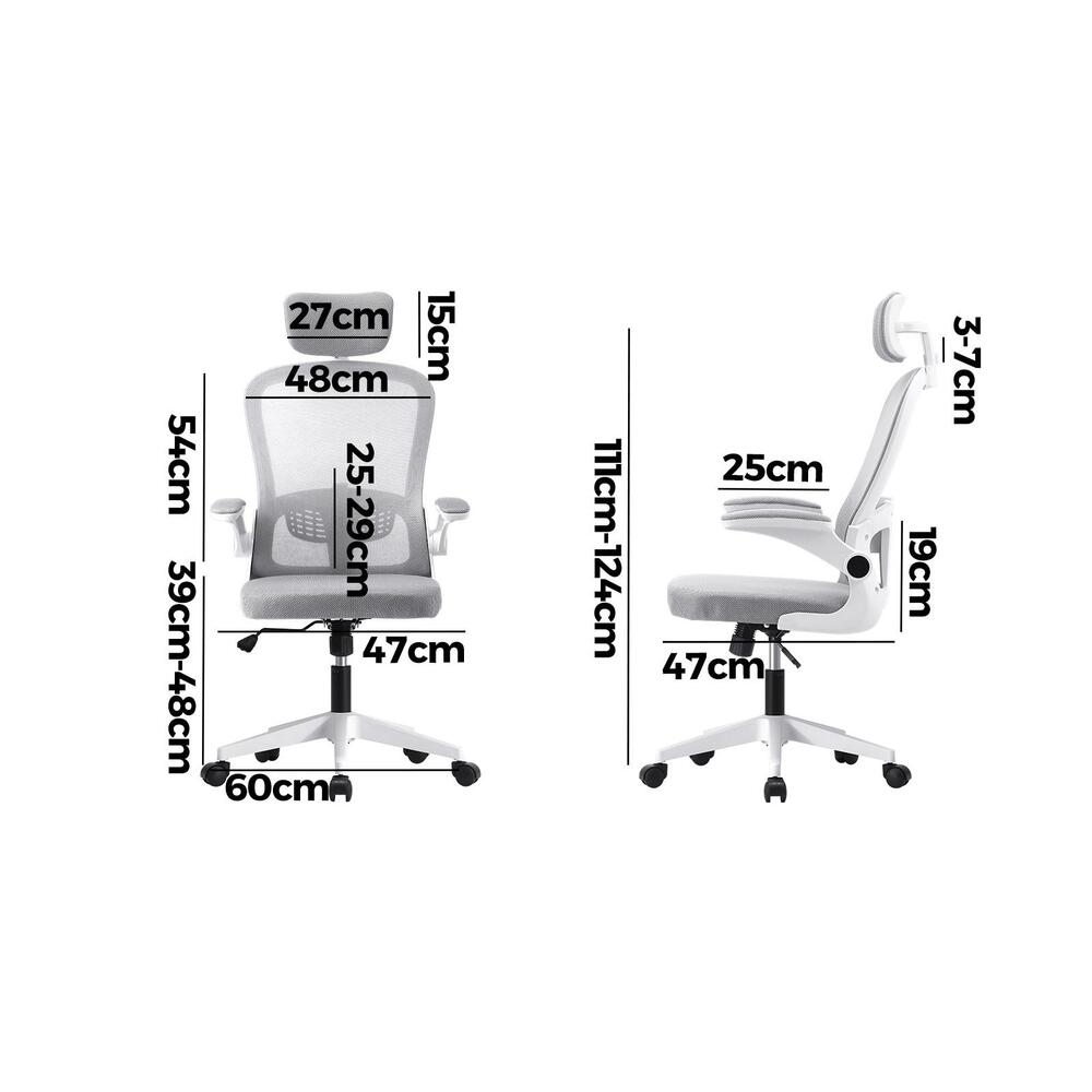 NNEED Office Chair with Mesh Fabric Seat White-3