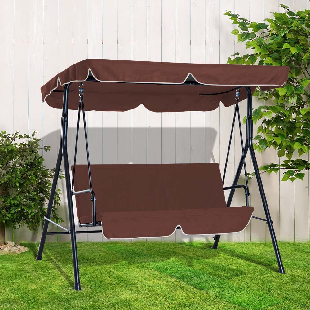 Garden swing bed available in brown