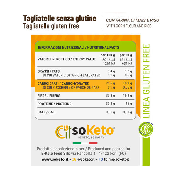 Fettuccine Tagliatelle KETO GLUTEN FREE 0% sugars-3
